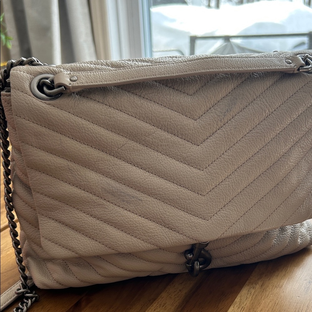 Rebecca Minkoff Eddie flap Beige Quilted Shoulder Bag